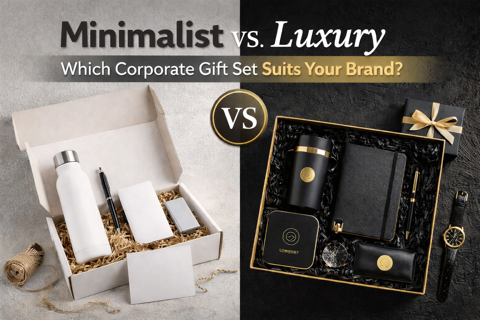 Minimalist vs Luxury Corporate Gifts Set